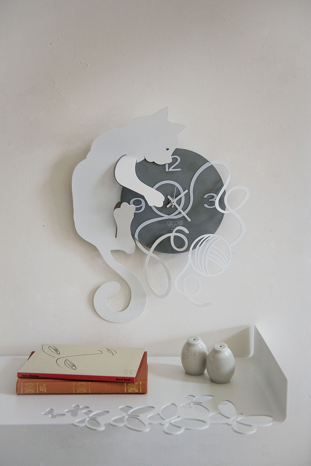 arti-mestieri-orologio-da-parete-gatto-gomitolo image 2
