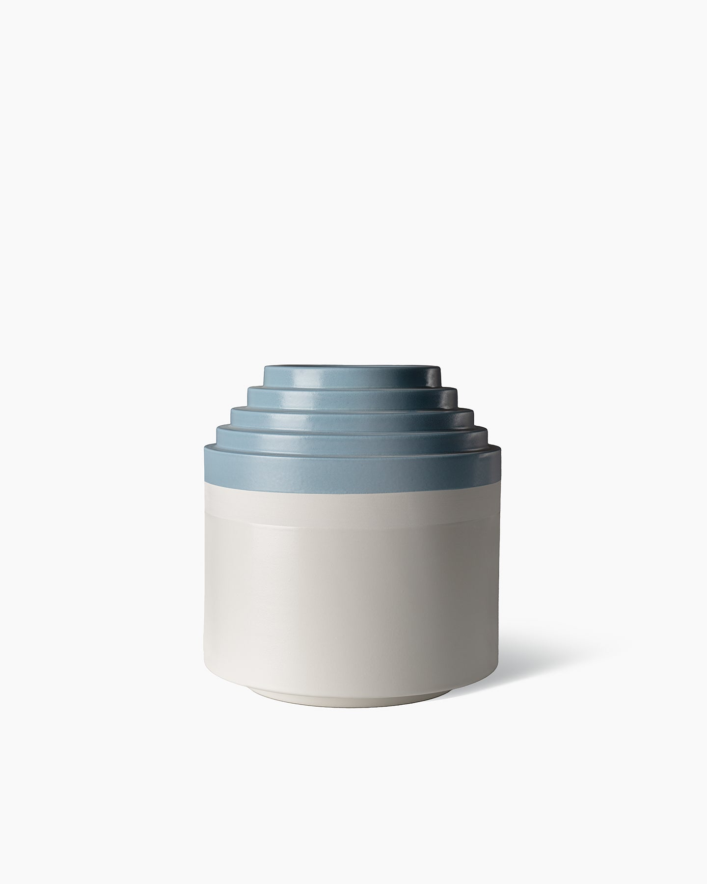 bitossi-ceramiche-vaso-a-gradini-ettore-sottsass-1966-bianco-celeste image 1