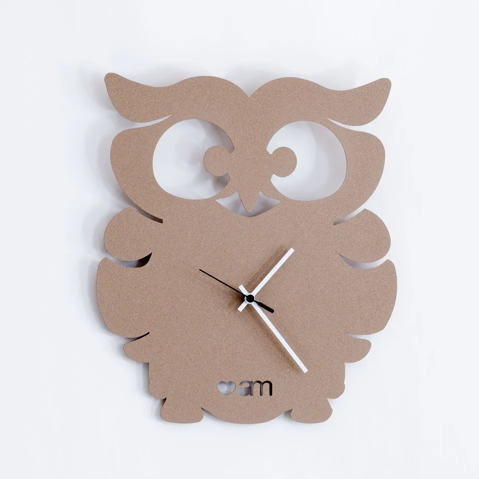 arti-mestieri-gufino-orologio-da-parete-in-ferro-30x34-cm-gufo-beige-bianco-nero image 1