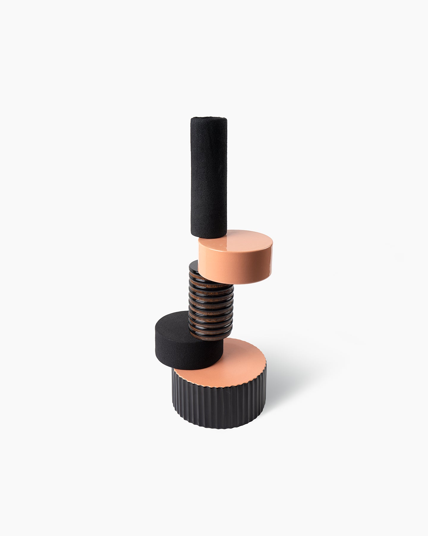 bitossi-ceramiche-vaso-5-elementi-onda-terra-bianca-bianco-terracotta-nero image 2