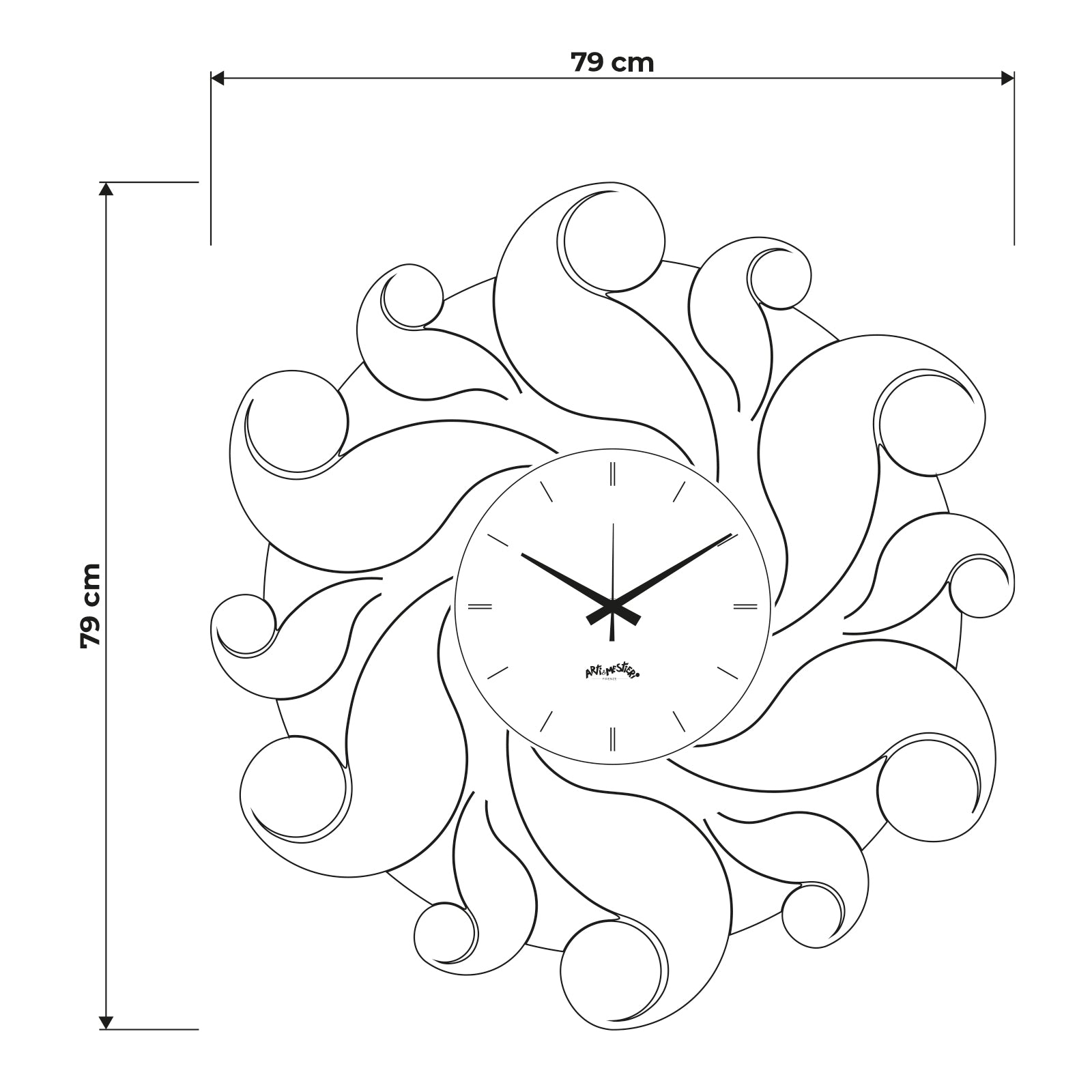arti-mestieri-medusa-orologio-da-parete-particolare-in-ferro-e-vetro image 4
