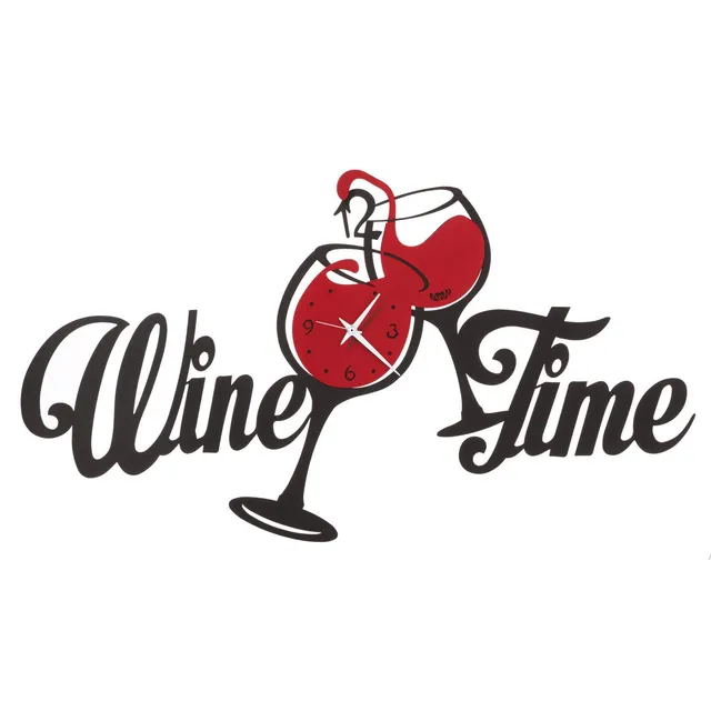 arti-mestieri-wine-time-orologio-da-parete-67x35-cm image 1