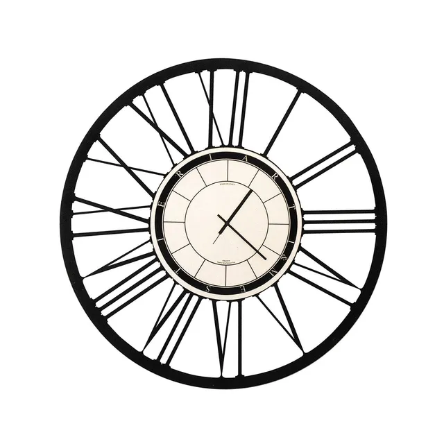 arti-mestieri-numeri-romani-orologio-da-parete-in-ferro-70-cm-alluminio-nero image 1