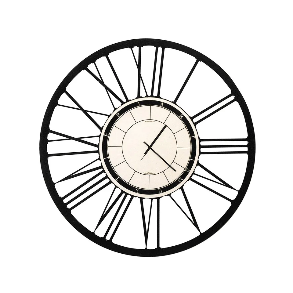 arti-mestieri-numeri-romani-orologio-da-parete-in-ferro-70-cm-alluminio-nero image 1