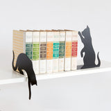 arti-mestieri-gatti-coppia-ferm-libri-in-ferro-silhouette-gatto image 2