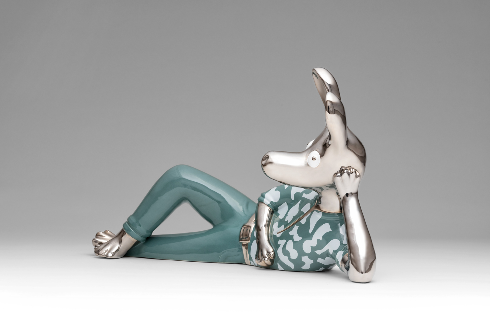 bosa-donky-breeze-scultura-in-ceramica-ottanio-e-platino image 2