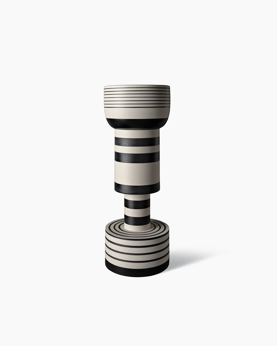 bitossi-ceramiche-vaso-calice-sottsass-bianco-nero-1958 image 1