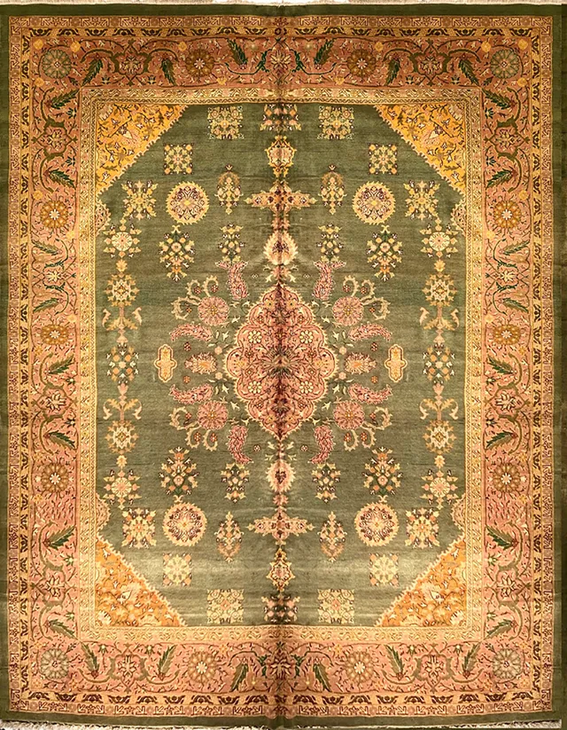 illulian-agra-sultanabad-tappeto-nomade-510x410-cm-india-xx-secolo image 1