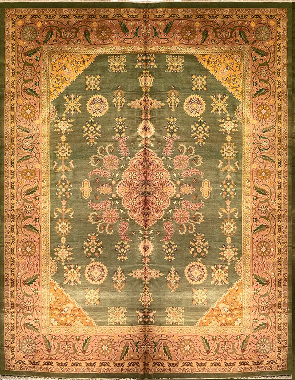 illulian-agra-sultanabad-tappeto-nomade-510x410-cm-india-xx-secolo image 1