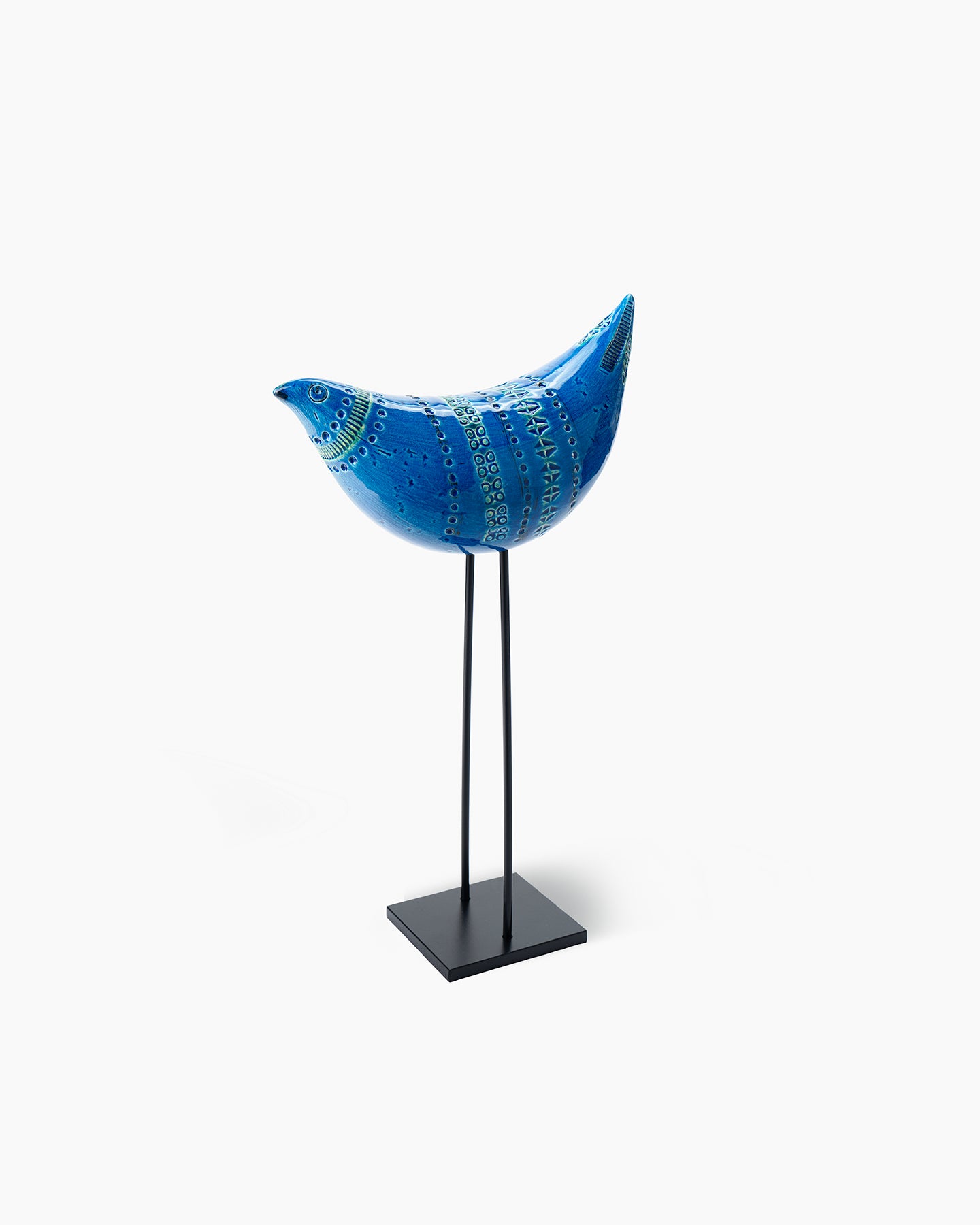 bitossi-ceramiche-figura-di-uccello-rimini-blu-su-base-metallo image 2