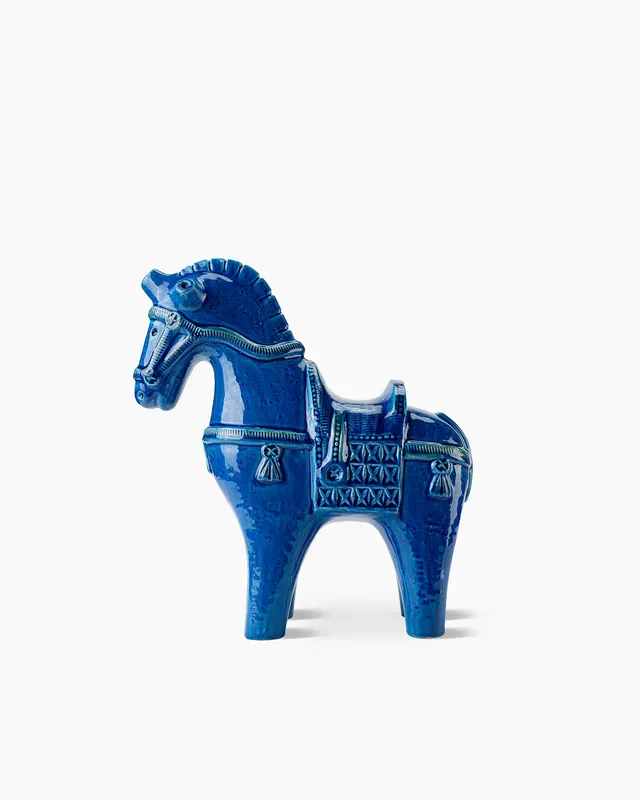 bitossi-ceramiche-figura-di-cavallo-rimini-blu-aldo-londi image 1