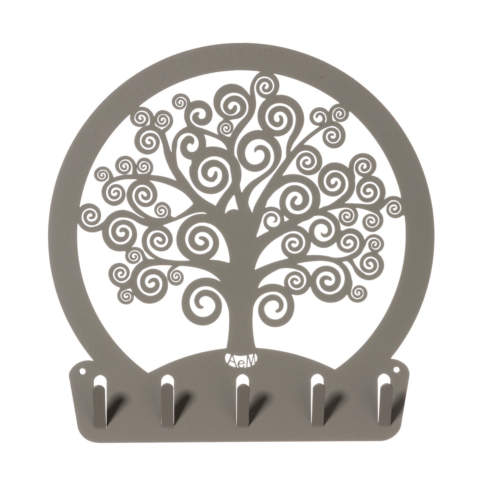 arti-mestieri-albero-della-vita-portachiavi-da-parete-moderno-ferro-25-cm-5-ganc image 1