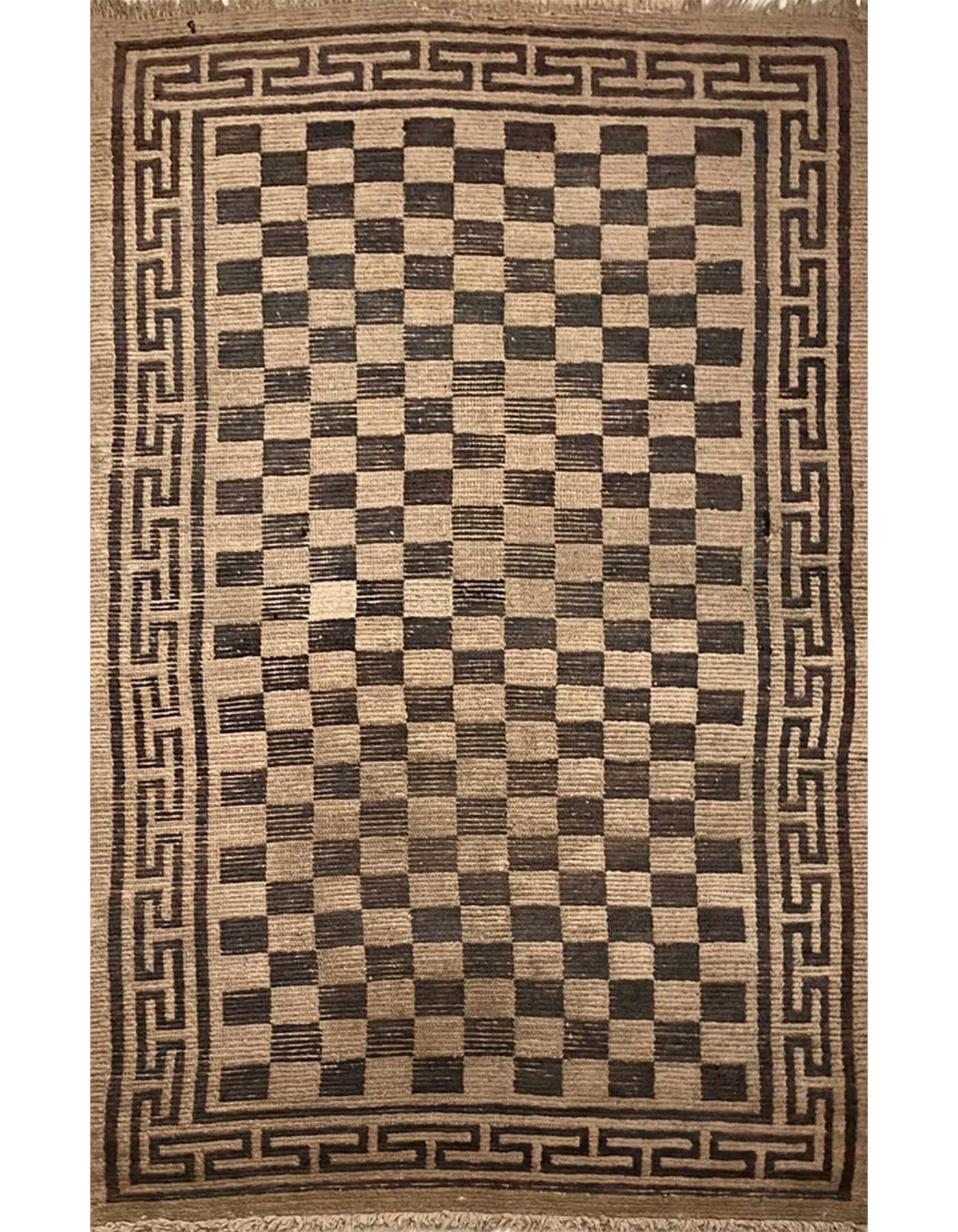 illulian-tibet-damier-b-w-tappeto-nomad-179x64-cm image 1