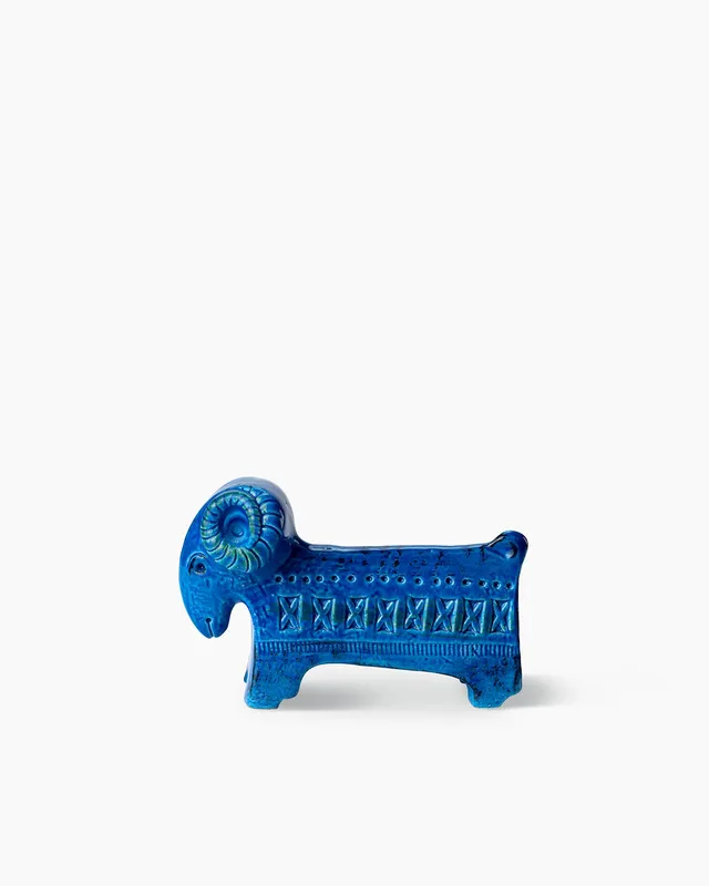 bitossi-ceramiche-figura-montone-rimini-blu-aldo-londi image 1