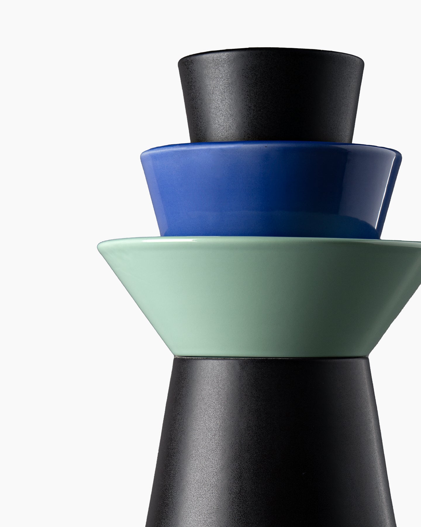 bitossi-ceramiche-vaso-untitled-marco-zanini-6-elementi-nero-verde-celeste-limit image 2