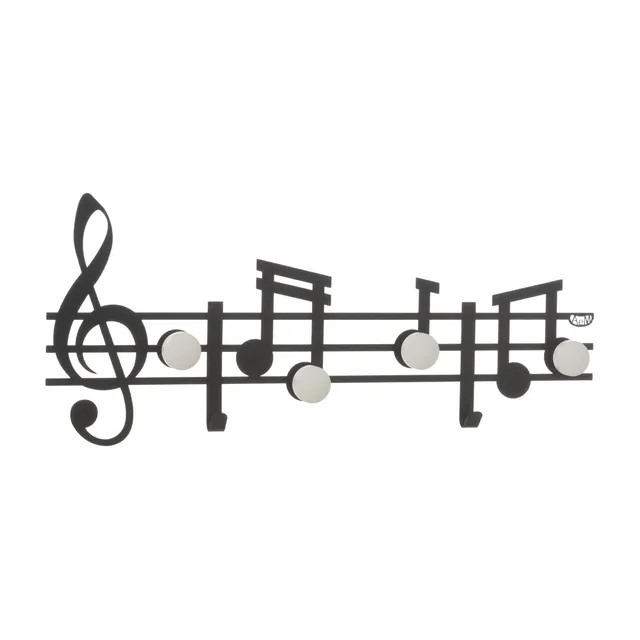arti-mestieri-musica-appendiabiti-da-parete-in-ferro-note-musicali image 1