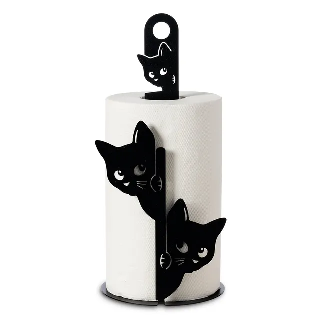 arti-mestieri-portarotoli-da-cucina-silvestro-gatto-in-ferro image 1
