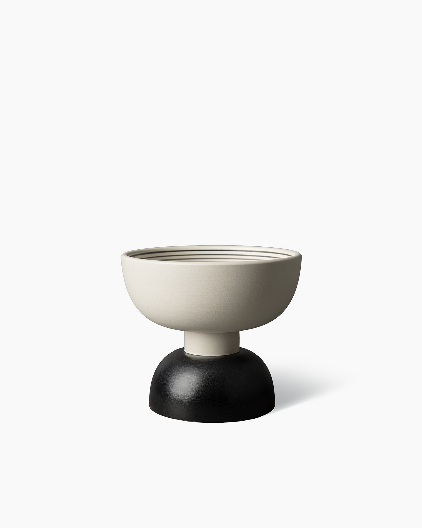 bitossi-ceramiche-alzata-coppa-bianco-nero-ettore-sottsass-1958 image 1