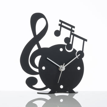 arti-mestieri-musica-orologio-da-tavolo-chiave-di-violino-oro-argento image 2