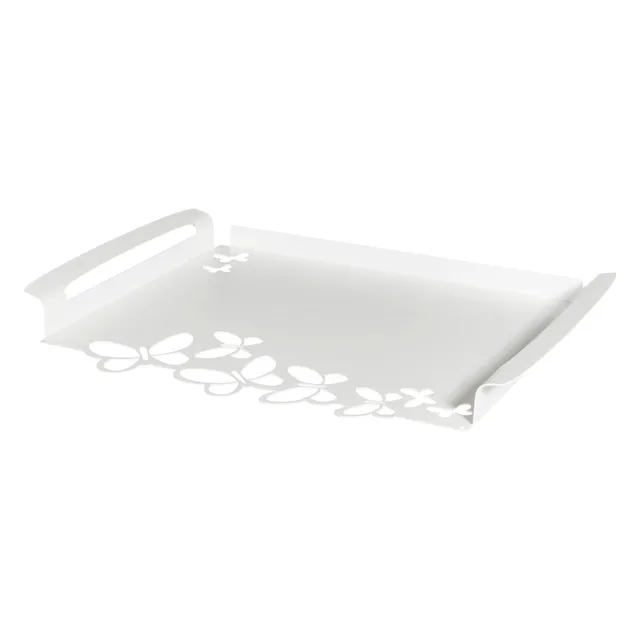 arti-mestieri-butterfly-vassoio-moderno-grande-46x30-cm-avorio-beige-bianco image 1