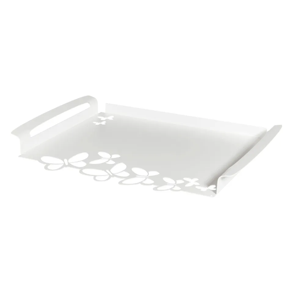 arti-mestieri-butterfly-vassoio-moderno-grande-46x30-cm-avorio-beige-bianco image 1