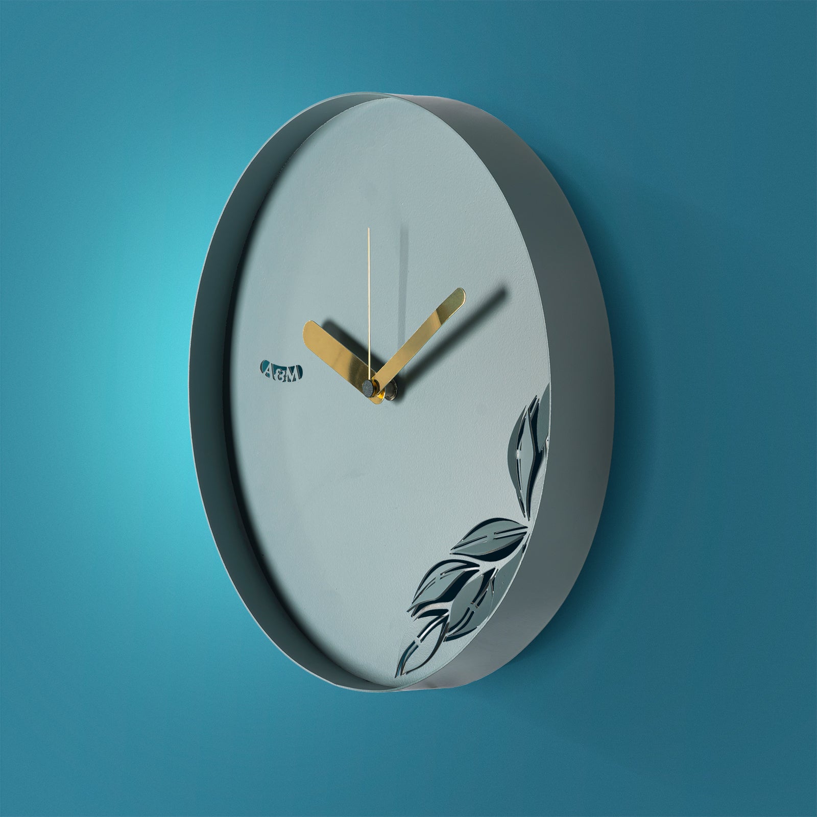 arti-mestieri-alba-orologio-da-parete-minimal-con-ramo-foglie image 8