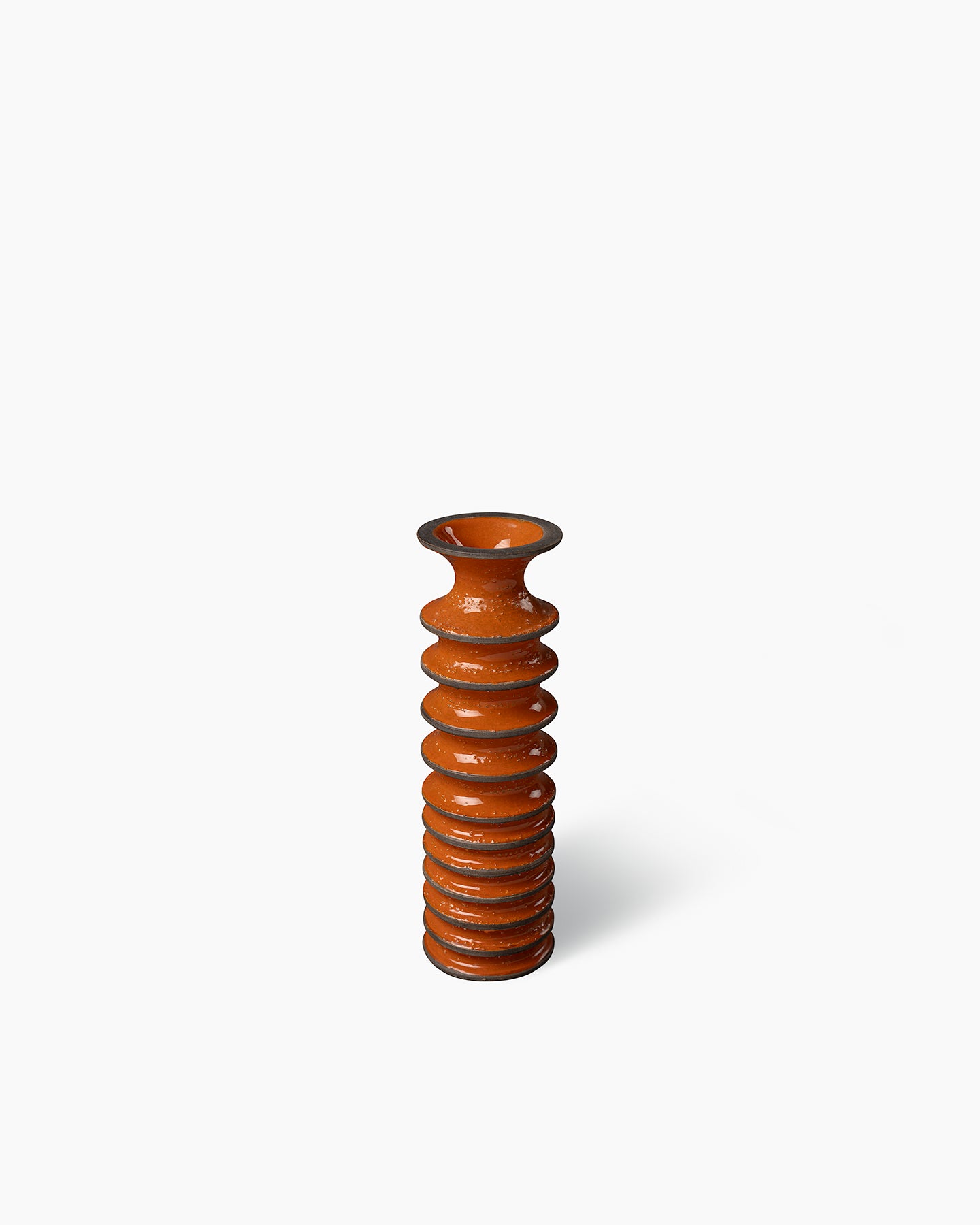 bitossi-ceramiche-vaso-revolver-christoph-radl-arancio-engobbio-marrone image 2