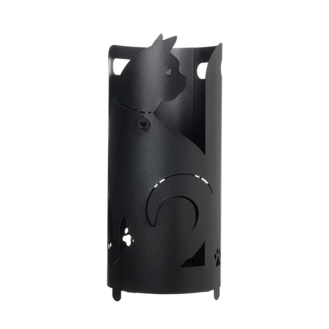 arti-mestieri-gatto-portaombrelli-di-design-in-ferro-23x55-cm-nero-fango image 1