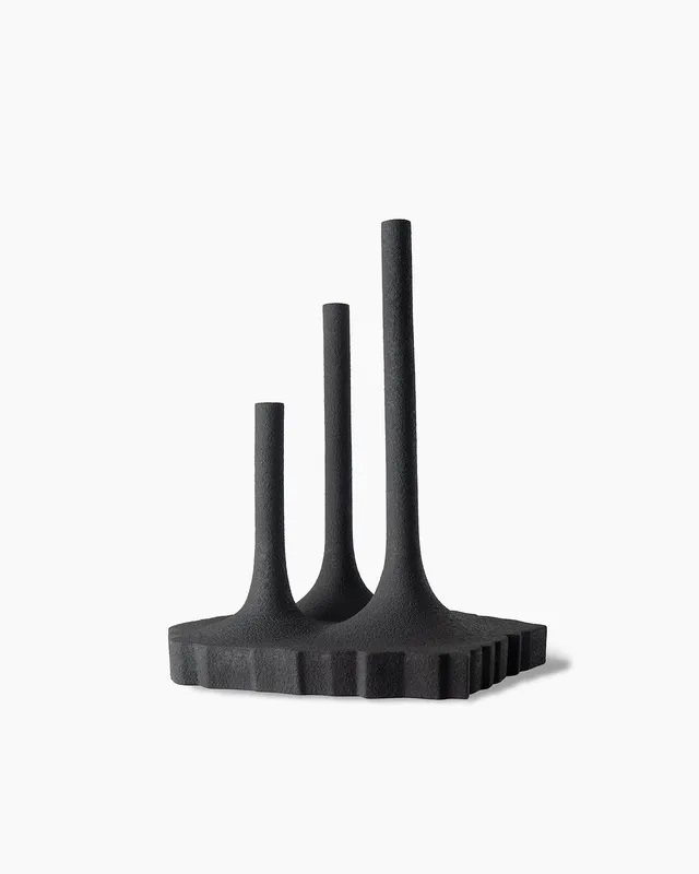 bitossi-ceramiche-vaso-3-steli-fabio-novembre-nero-matt-rilievo image 1