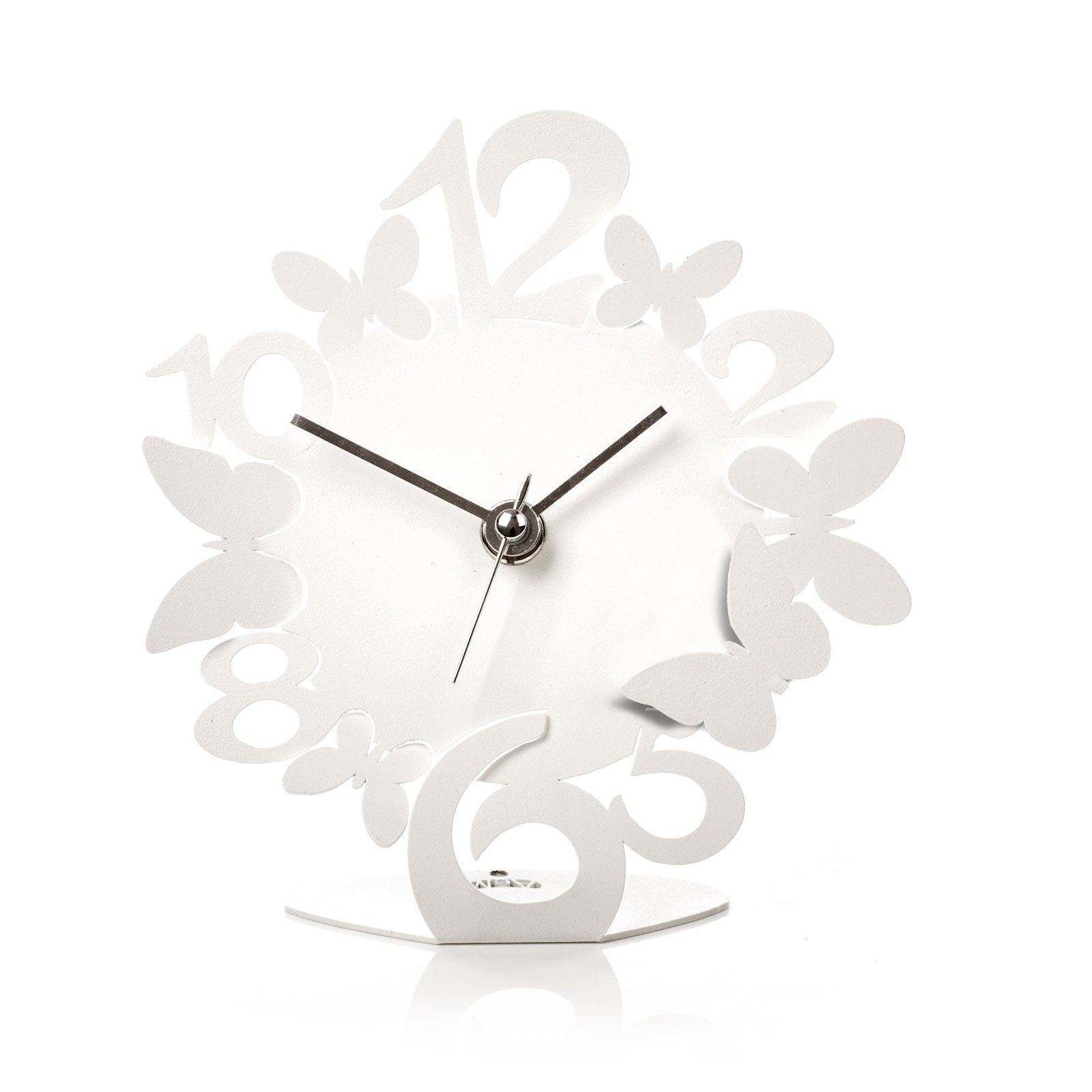 arti-mestieri-bomboniera-orologio-sciame-di-farfalle-14x15-cm-bianco-sabbia image 1