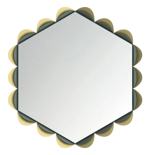 arti-mestieri-merletto-specchio-decorativo-esagonale-63x60-cm image 1