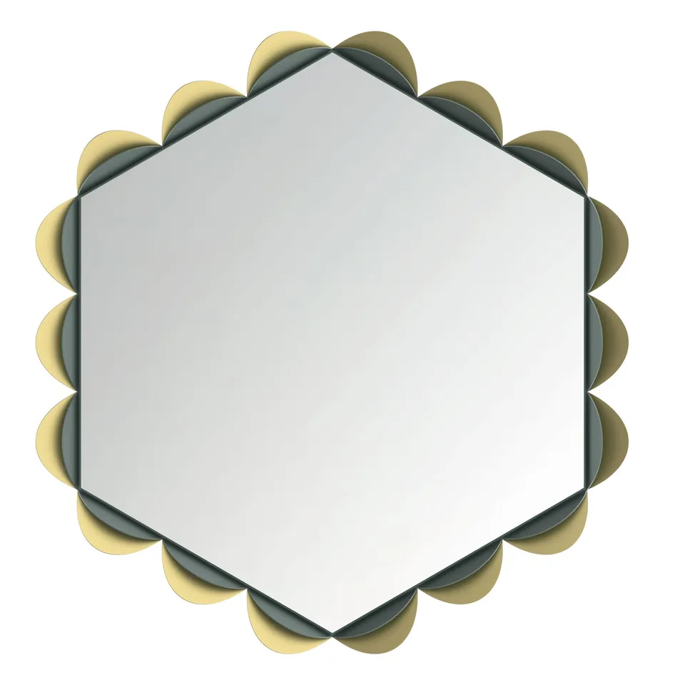 arti-mestieri-merletto-specchio-decorativo-esagonale-63x60-cm image 1