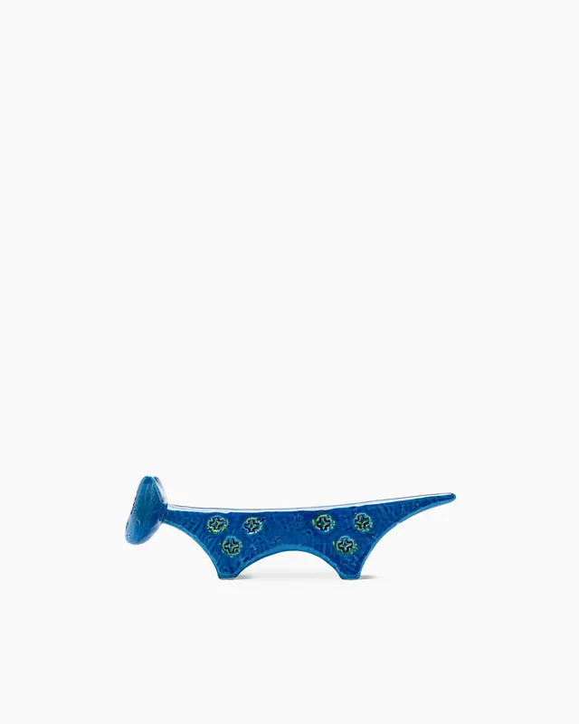 bitossi-ceramiche-figura-gatto-muso-triangolare-rimini-blu-aldo-londi image 1