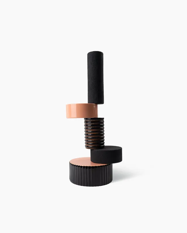 bitossi-ceramiche-vaso-5-elementi-onda-terra-bianca-bianco-terracotta-nero image 1
