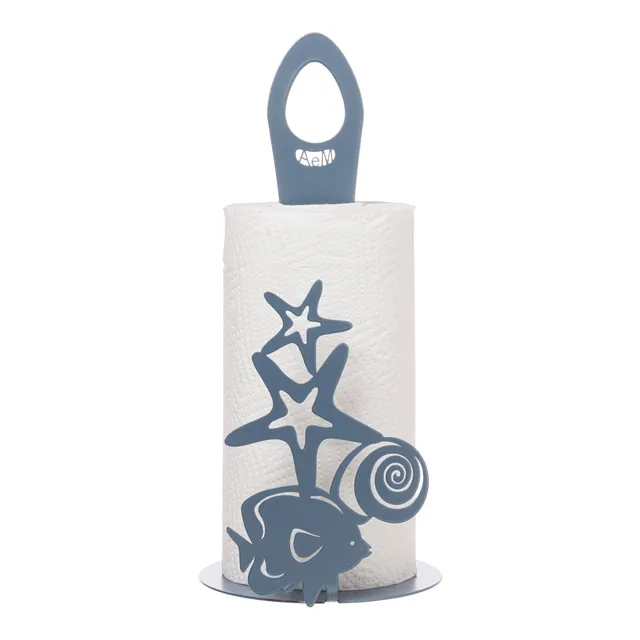 arti-mestieri-nettuno-porta-rotolo-cucina-in-ferro-azzurro-15x33-cm image 1