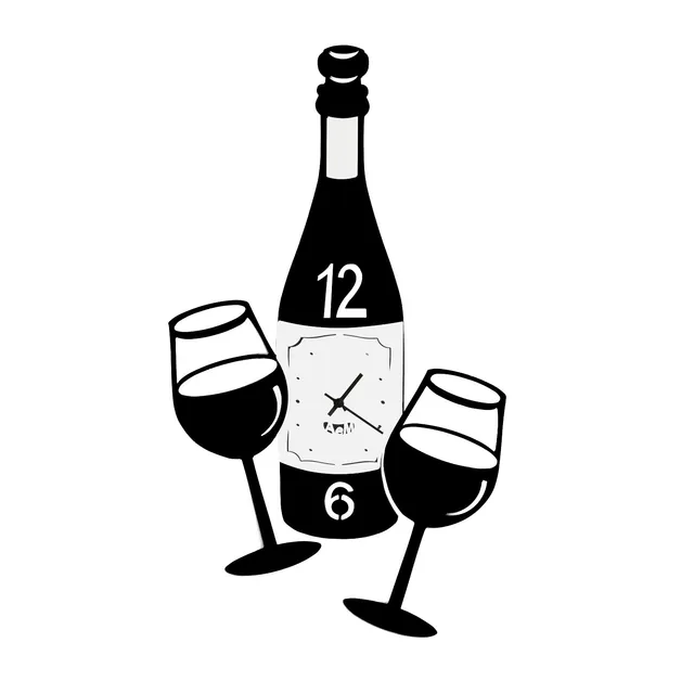 arti-mestieri-cin-cin-orologio-da-parete-bottiglia-vino image 1