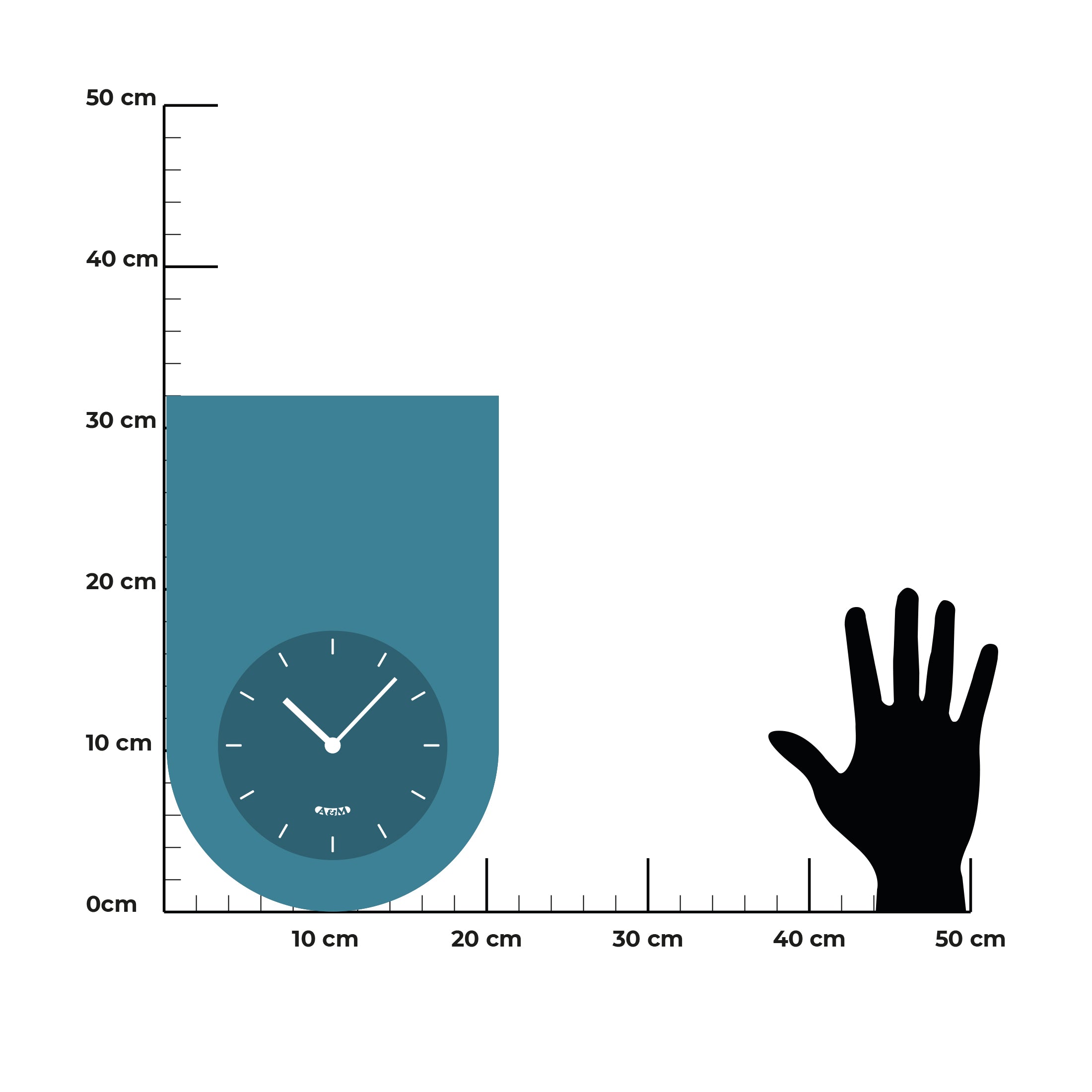arti-mestieri-lembo-orologio-da-parete-minimal-verde-acqua-in-ferro image 2