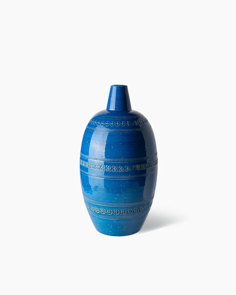 bitossi-ceramiche-vaso-uovo-rimini-blu-aldo-londi-riedizione-archivio-storico image 1