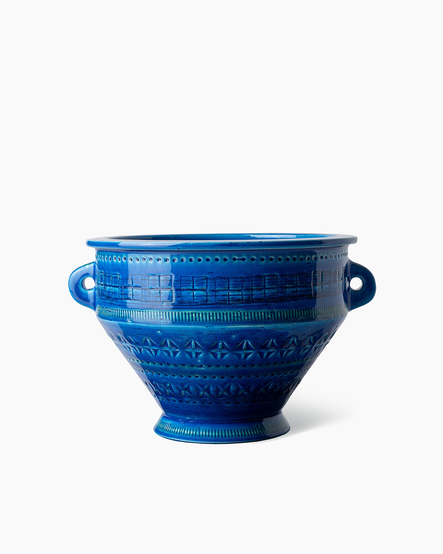 bitossi-ceramiche-vaso-con-manici-aldo-londi-rimini-blu-terra-refrattaria image 1