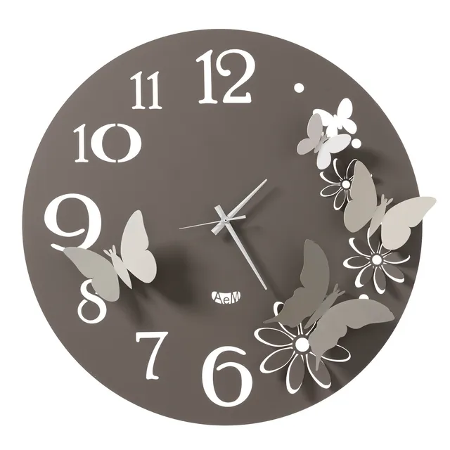arti-mestieri-butterfly-flowers-orologio-da-parete-large-60-cm image 1
