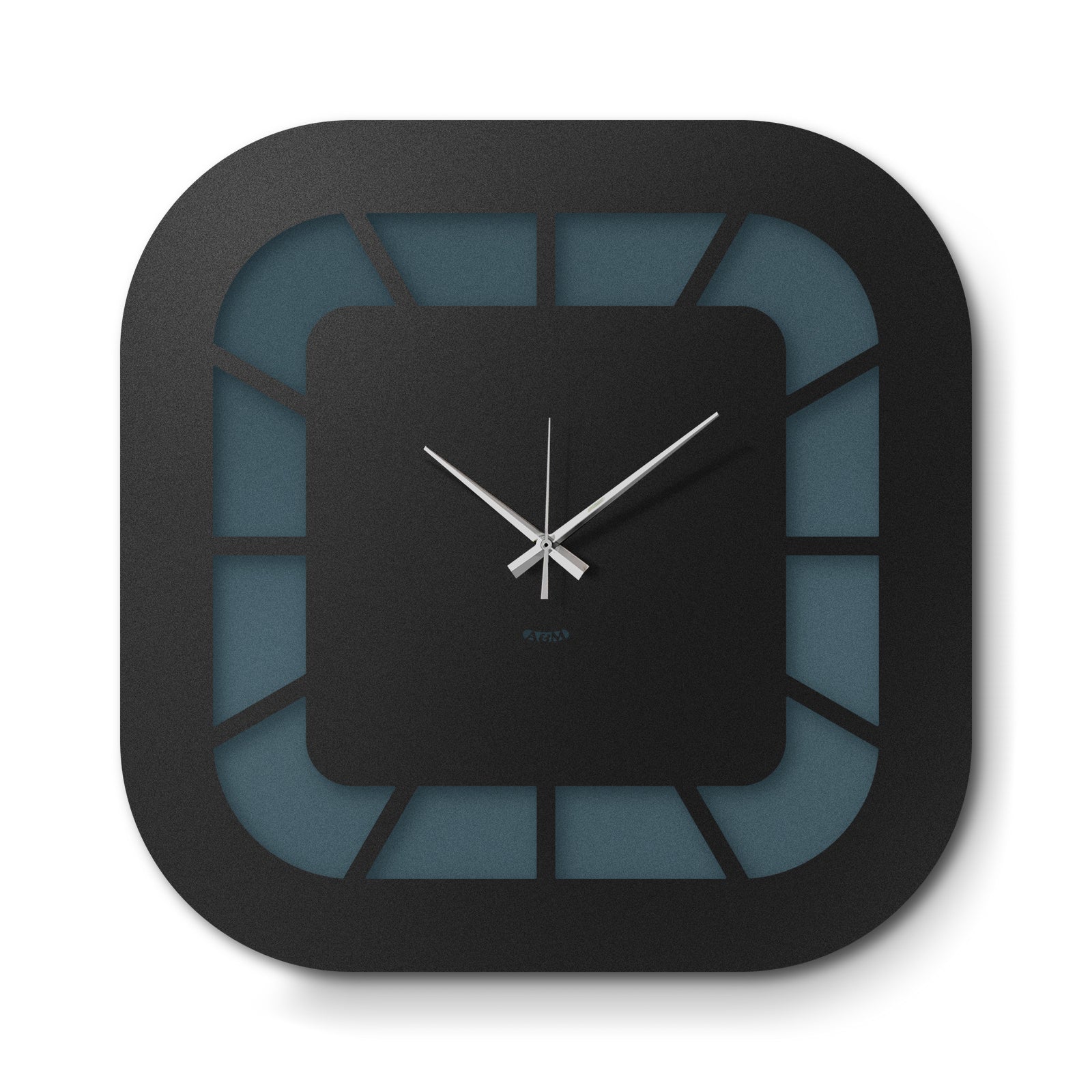 arti-mestieri-exo-orologio-da-parete-minimal-50x50-petrolio-nero image 1