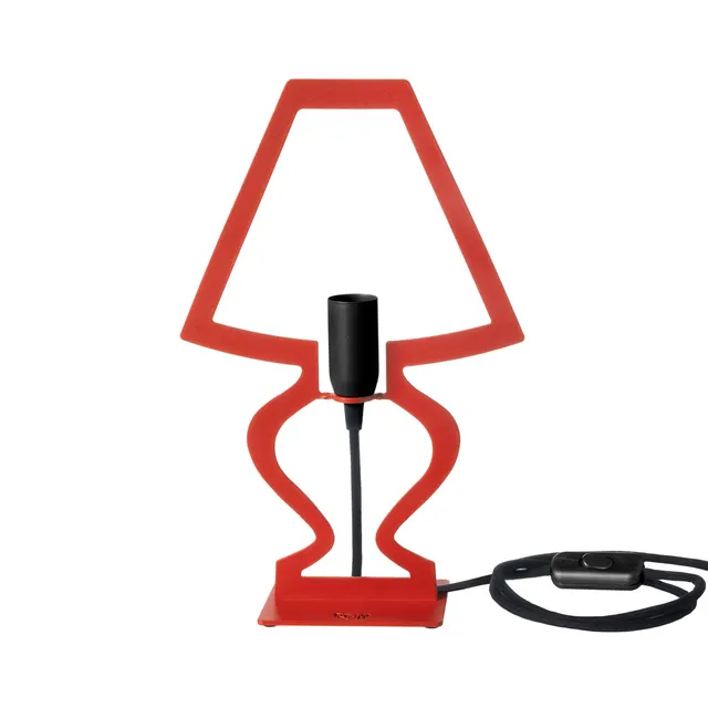 arti-mestieri-lampada-da-tavolo-silhouette-piccola-rossa-22x33-cm image 1