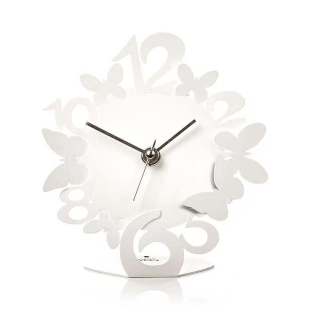 arti-mestieri-bomboniera-orologio-sciame-di-farfalle-14x15-cm-bianco-sabbia image 1