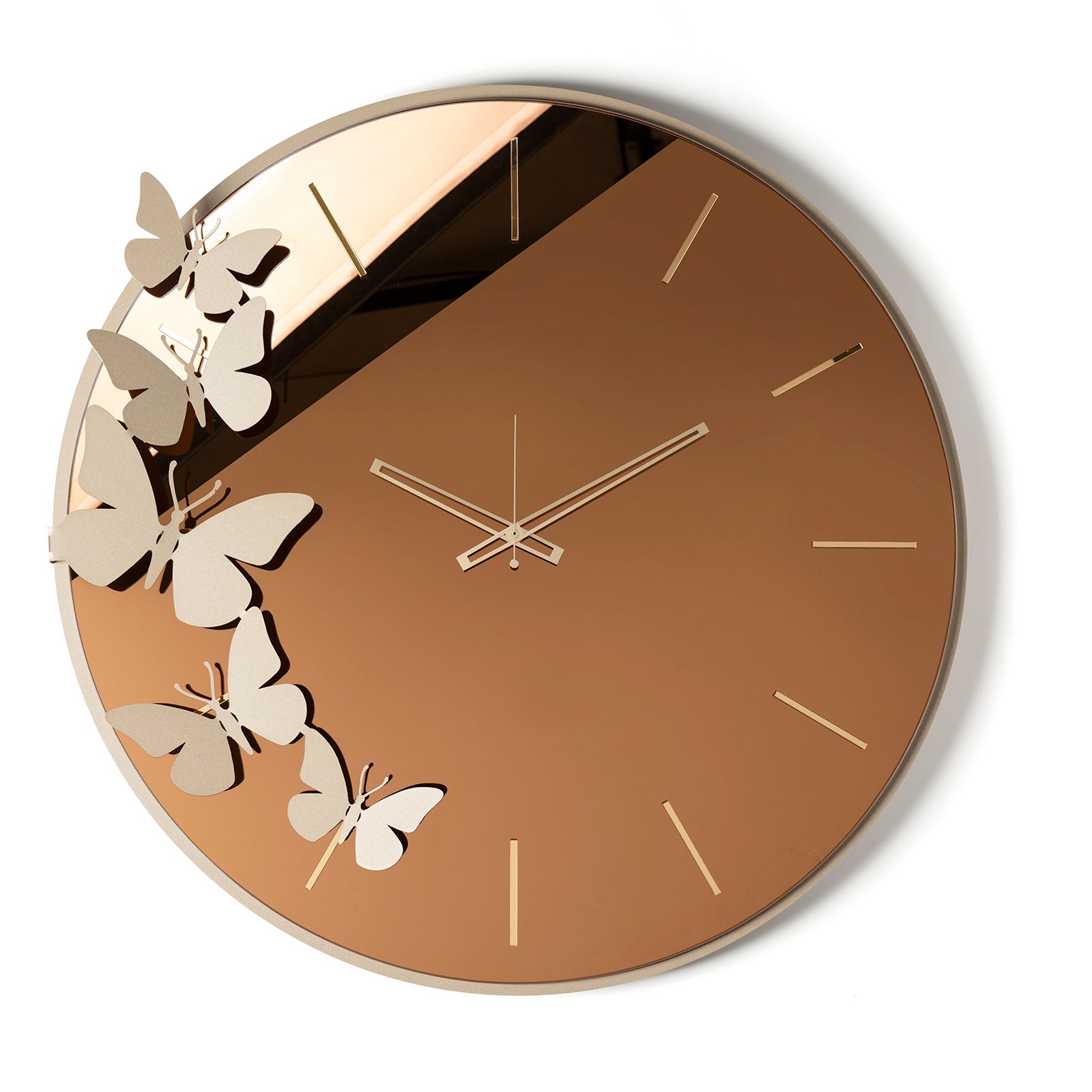 arti-mestieri-orologio-da-parete-diana-con-farfalle-in-vetro-specchiato image 5