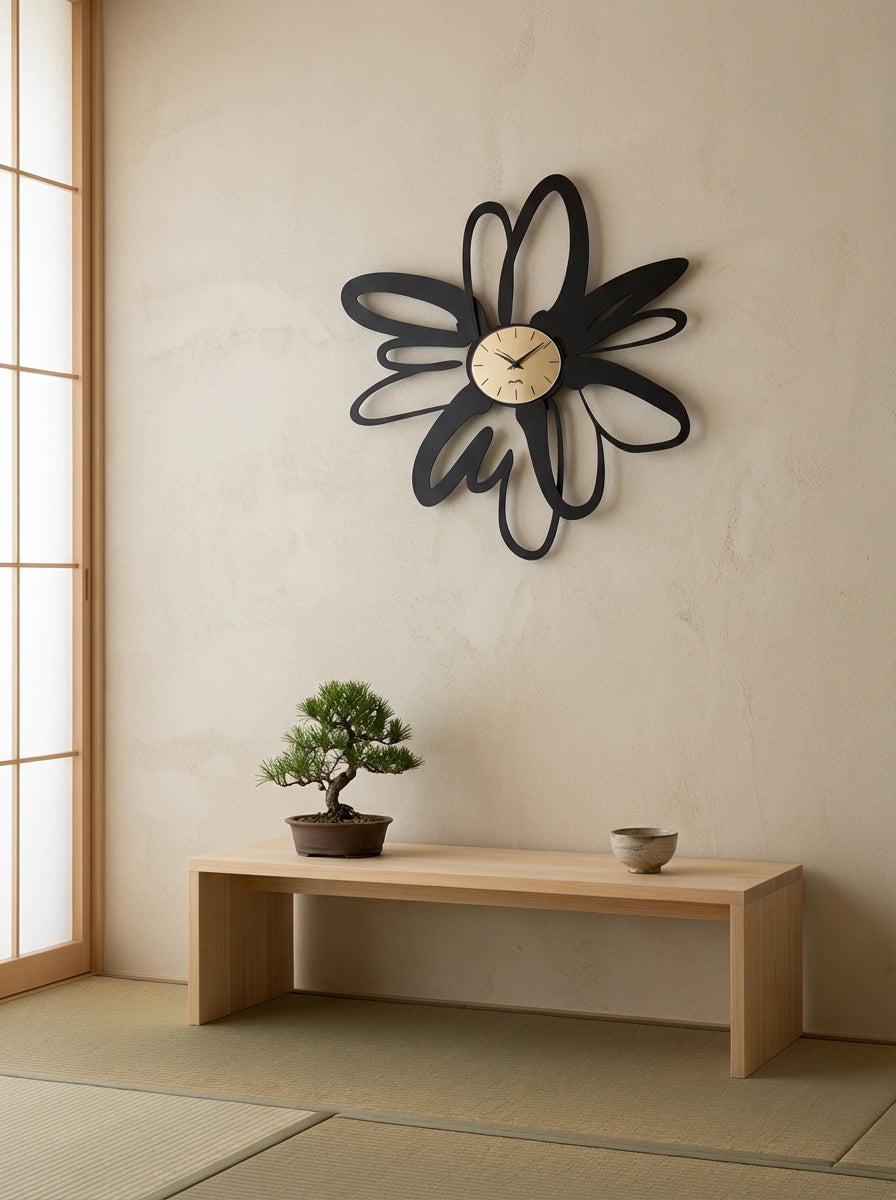 arti-mestieri-shodo-orologio-da-parete-fiore-vetro-velour-luxe image 3
