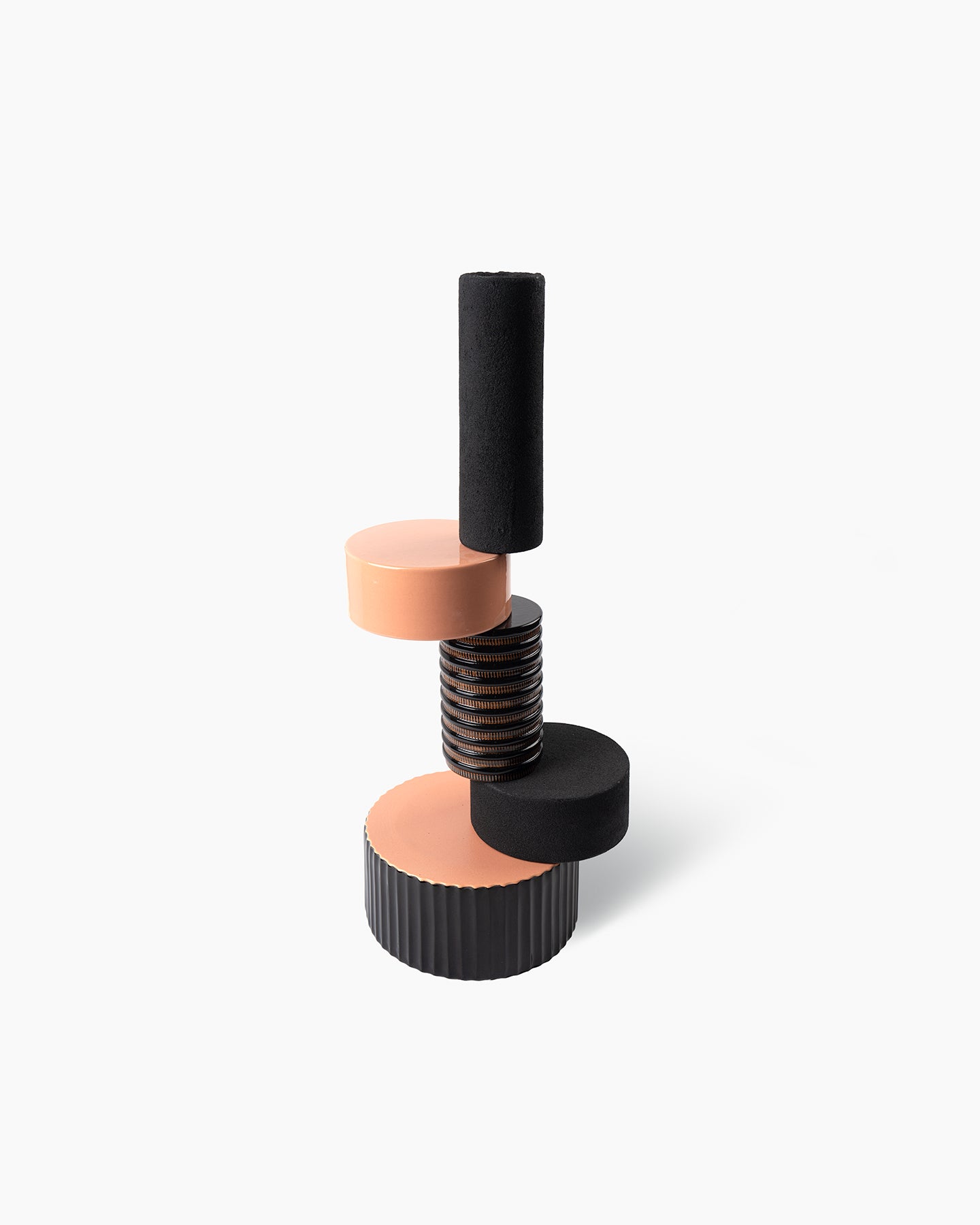 bitossi-ceramiche-vaso-5-elementi-onda-terra-bianca-bianco-terracotta-nero image 3