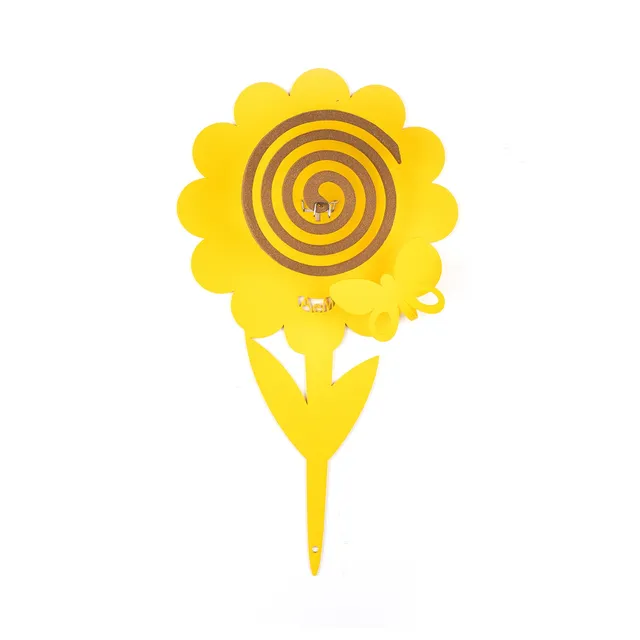 arti-mestieri-portavaso-girasole-portazampirone-in-ferro-giallo-e-rosso image 1