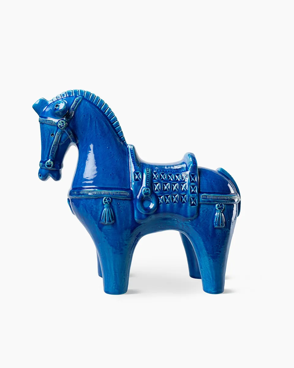 bitossi-ceramiche-figura-cavallo-rimini-blu-aldo-londi image 1