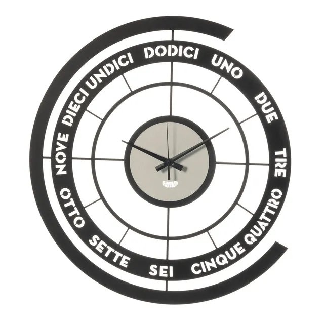 arti-mestieri-orologio-da-parete-skipper-cerchi-concentrici-nero-bianco-marmo image 1