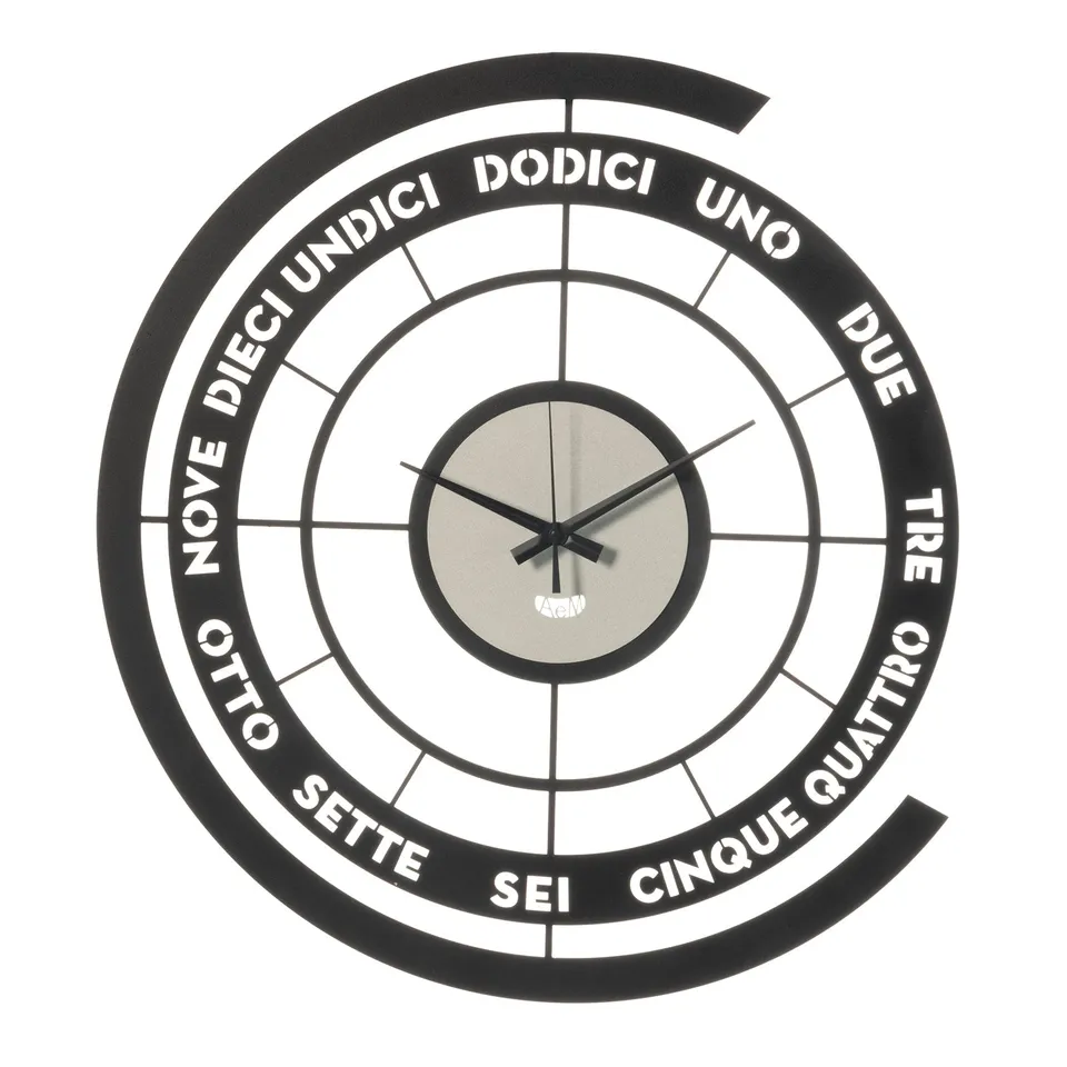 arti-mestieri-orologio-da-parete-skipper-cerchi-concentrici-nero-bianco-marmo image 1